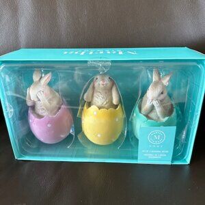 Martha Stewart Home Three Wise Bunnies Pastel Easter Egg Decor, NIB